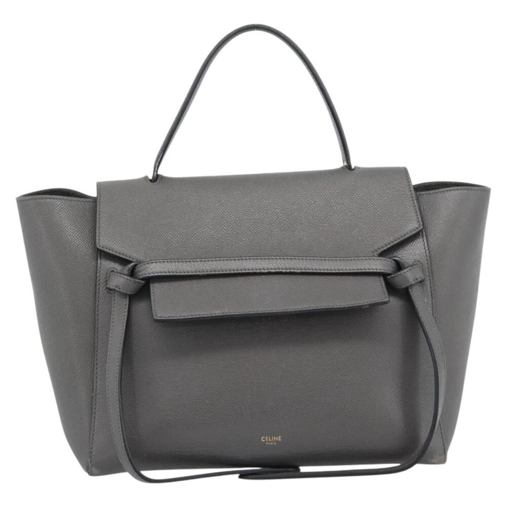 Celine Leather Micro Belt Handbag Gray